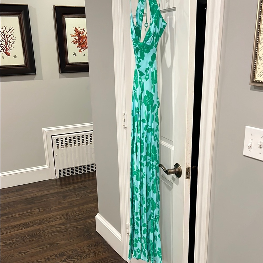 Zara Green Floral Maxi Dress